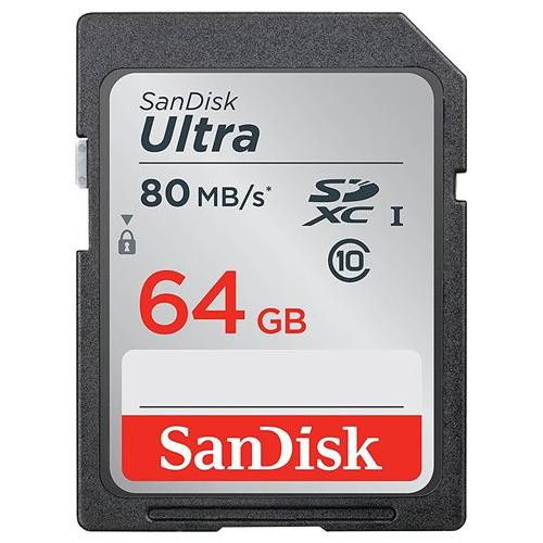 SanDisk Ultra SDXC Memory Card Up to 80 MB/s, Class 10, U1, 64 GB