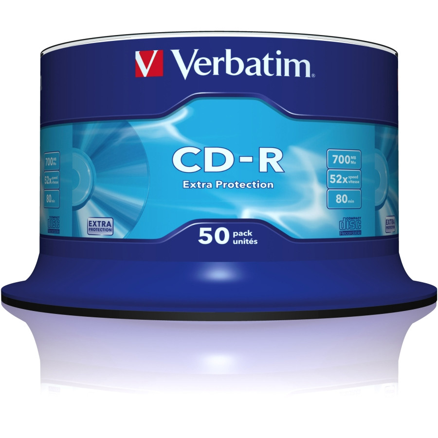 Verbatim 43351 CD Recordable Media - CD-R - 52x - 700 MB - 50 Pack Spindle