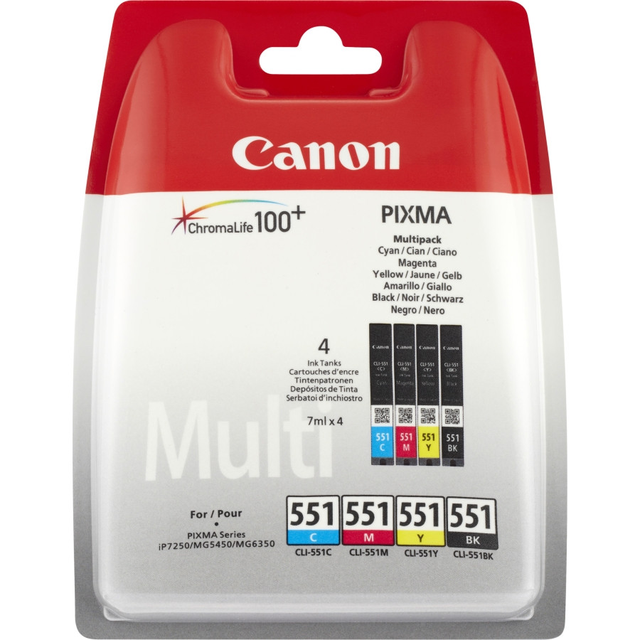 Canon CLI-551 Ink Cartridge - Black, Cyan, Magenta, Yellow