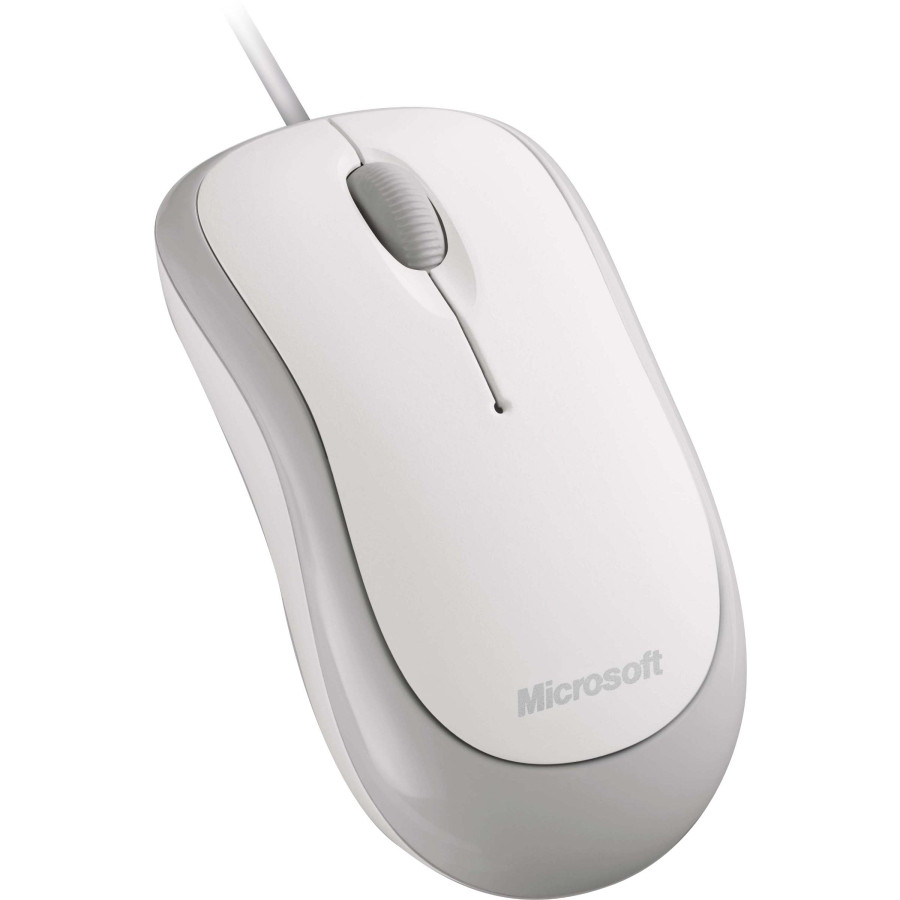 Microsoft Mouse - Optical - Cable - 3 Button(s) - White