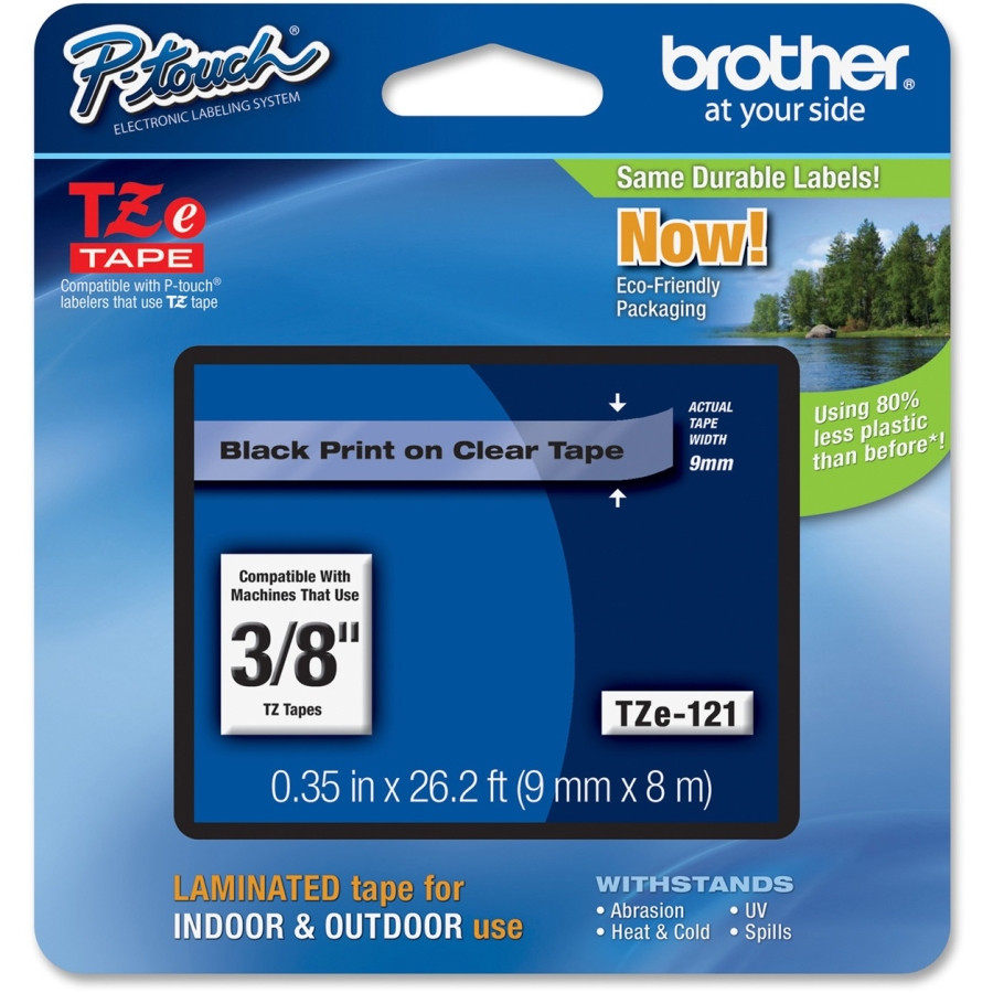Brother TZE121 Label Tape - 9.53 mm Width - 1 Each