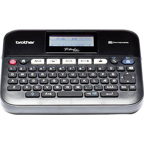 Brother PT-D450VP Label Maker, USB 2.0, P-Touch Label Printer, Desktop, QWERTY Keyboard, Up to 18mm Labels, Includes Carry Case/AC Adapter/USB Cable/18mm Black on White Tape Cassette
