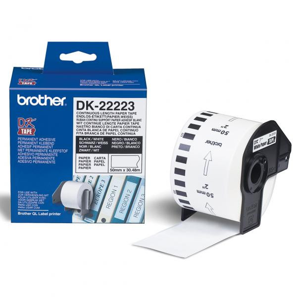 Brother DK-22223 Thermal Label - 50 mm Width x 30.48 m Length - 1 Roll