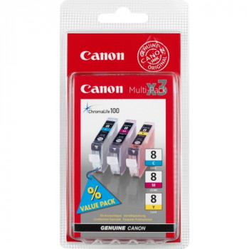 Canon CLI-8 C/M/Y Ink Cartridge - Cyan, Magenta, Yellow