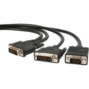 StarTech.com 6 ft DVI-I Male to DVI-D Male and HD15 VGA Male Video Splitter Cable - DVI splitter - DVI-I (M) - HD-15, DVI-D (M) - 1.8 m