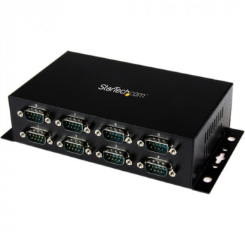 StarTech.com 8 Port USB to DB9 RS232 Serial Adapter Hub - Industrial DIN Rail and Wall Mountable