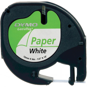 Dymo LetraTag 91200 Label Tape - 12 mm Width x 4 m Length
