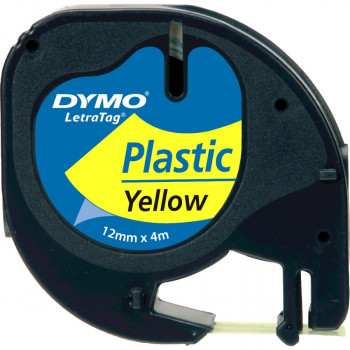 Dymo LetraTag 91202 Label Tape - 12 mm Width x 4 m Length
