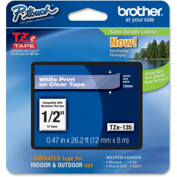 Brother TZE135 Label Tape - 12.70 mm Width - 1 Each