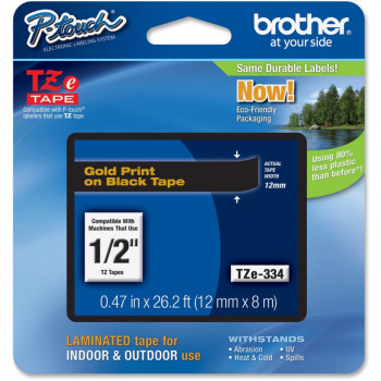 Brother TZE334 Label Tape - 12.70 mm Width - 1 Each
