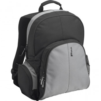 Targus TSB023EU Essential Laptop Computer Backpack fits 15.4 - 16 inch laptops, Black/Grey