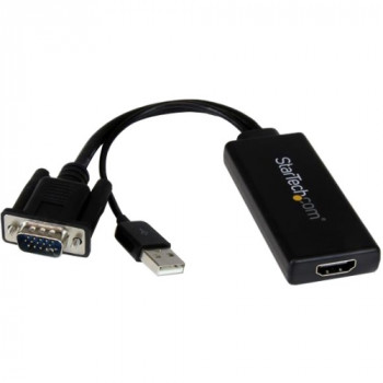 StarTech.com VGA to HDMI Adapter with USB Audio & Power - Portable VGA to HDMI Converter - 1080p