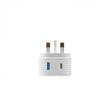 Juice Super Fast 2 Port Wall Charger Plug, 3A, White