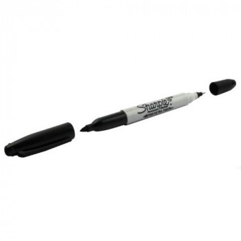 Sharpie Twin Tip Marker Pen Black - Pack 12