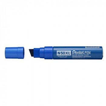 Pentel N50XL-C Chisel Tip Permanent Marker - Blue (Pack of 6)