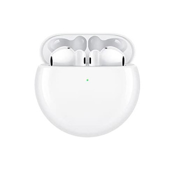 HUAWEI FreeBuds 4 - Wireless Bluetooth Open-fit Earphones with Hybrid Active Noise Cancellation, High-Resolution Sound Triple-Mic Earbuds, Long Battery Life, Fast Wired Charging, Ceramic White