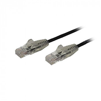 2.5 m CAT6 Cable - Slim CAT6 Patch Cord - Black - Snagless RJ45 Connectors - Gigabit Ethernet Cable - 28 AWG (N6PAT250CMBKS)