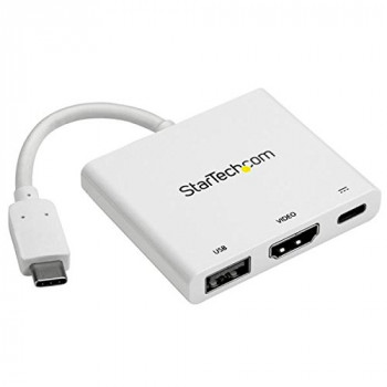 StarTech USB-C to 4K HDMI Multifunction Adapter with Power Delivery and USB-A Port (White)