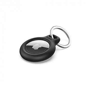 Belkin AirTag Case with Key Ring (Secure Holder Protective Cover for Air Tag with Scratch Resistance Accessory) - Black