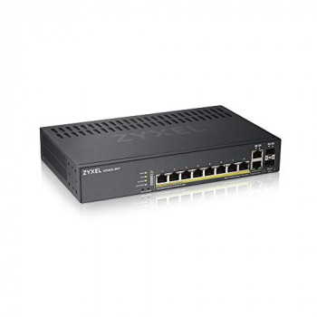 Zyxel 8-Port Gigabit Ethernet Smart Managed PoE+ Switch with 130 Watt Budget and 2 Gigabit Combo Ports and Hybrid mode [GS1920-8HPv2]