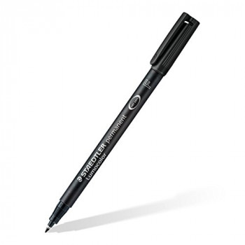 Staedtler Lumocolor Permanent Pen 318-9 Fine 0.6mm Line - Black (Pack of 10)