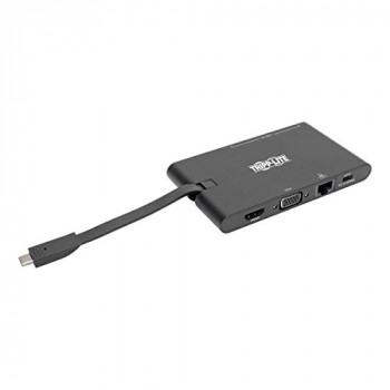 Tripp Lite U442-DOCK3-B USB-C (Type-C) Laptop Docking Station with HDMI, VGA, GbE, USB-A, PD-Charging 3.0, USB 3.1 Gen 1, Thunderbolt 3 Compatible, 4K x 2K @ 30 Hz, Black