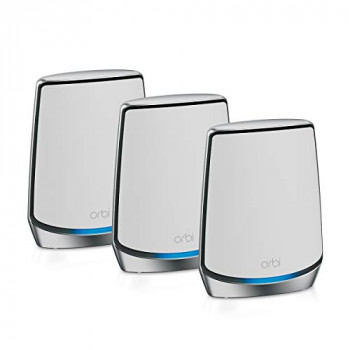 NETGEAR Orbi Whole Home Tri-Band Mesh WiFi 6 System (RBK853) Router with 2 Satellite Extenders, Coverage up to 7,500 sq. ft. and 60+ Devices, 11AX Mesh AX6000 WiFi (Up to 6Gbps)