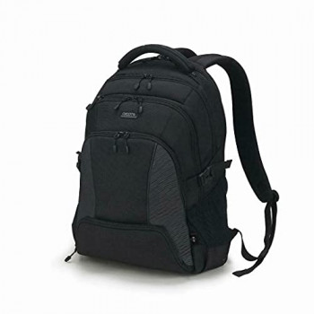 DICOTA ECO Backpack SEEKER Rucksack - made from recycled PET bottles, lockable padded laptop compartment, 13-15.6 inches, black
