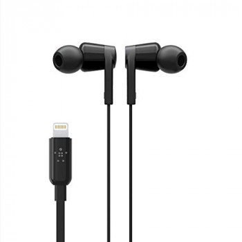 Belkin SoundForm iPhone Headphones with Lightning Connector (Lightning Earphones for iPhone 11, 11 Pro, 11 Pro Max, XS Max, XS, X, SE, 8 Plus, 8, 7 Plus, 7), Black