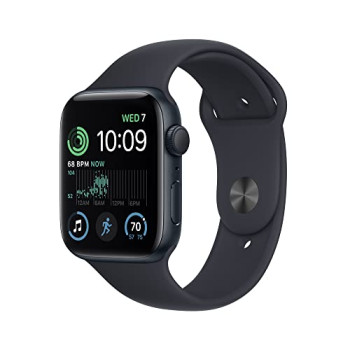 2022 Apple Watch SE (2nd generation) GPS 44mm Midnight Aluminium Case with Midnight Sport Band - Regular