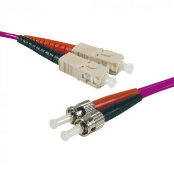 Connect 1 m OM3 50/125 SC/ST Fiber Duplex Patch Cord - Purple