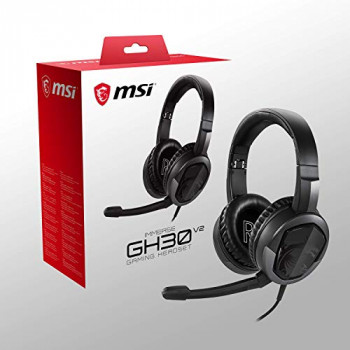 MSI Immerse GH30 V2 Foldable Gaming Headset with Microphone, Lightweight, Black, 173 x 86 x 204
