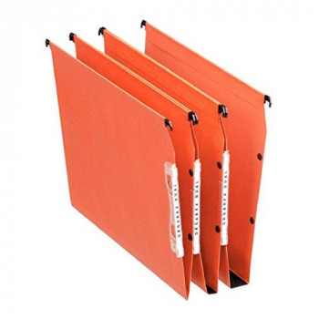 Esselte 21629 Orgarex Lateral File Kraft 220 gsm Square-Base, 30 mm Capacity and Width 330 mm - Orange, Pack of 25
