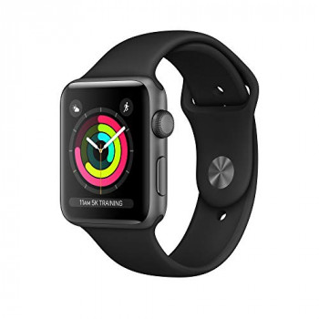 Apple 190198806789 42 mm  Series 3 Watch (GPS) with Space Grey Aluminium Case - Black Sport Band