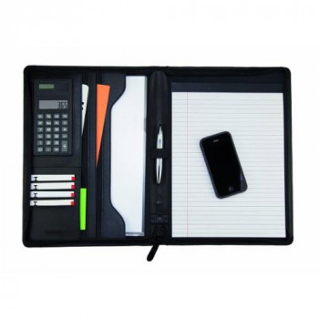 Monolith Conference Folder with A4 Pad and Calculator - Black