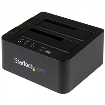 StarTech.com SDOCK2U313R USB 3.1 (10 Gbps) Hard Drive Duplicator Dock for 2.5 and 3.5 Inch SATA SSD HDD + 4Kn, USB/USB-C [Thunderbolt 3 Compatible] Cloner