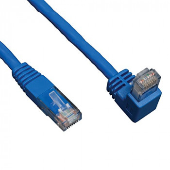 Tripp Lite 10ft Cat6 Gigabit Molded Patch Cable RJ45 Right Angle Down to Straight M M Blue 10' - patch cable - 3 m - blue(N204-010-BL-DN)