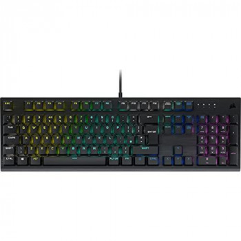 Corsair K60 RGB PRO LOW PROFILE Mechanical Gaming Keyboard (CHERRY MX Low Profile SPEED Keyswitches: Linear and Rapid, Slim Durable Aluminum Frame, Customisable RGB Backlighting) QWERTY, Black