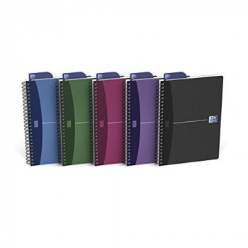 Oxford Office A5 Metallics Wirebound Poly Cover Notebook (Pack of 5)