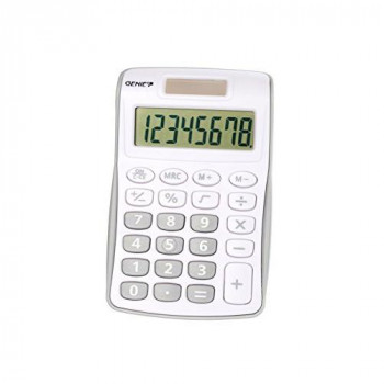 Genie 12494 Compact Pocket Calculator with 8 Digit Display - Silver