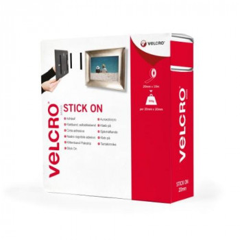 VELCRO Brand - Stick On Hook and Loop Fasteners | Perfect for Home or Office | 20mm x 10m Tape | White