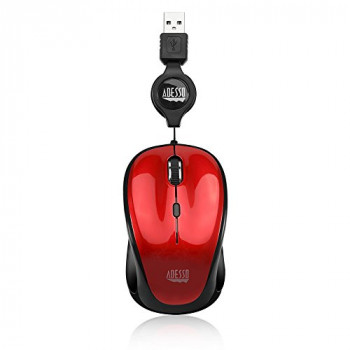 Adesso Ergonomic iMouse S8 - Retractable Optical USB Mouse