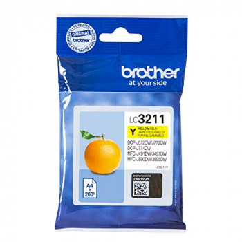 Brother LC3211Y Inkjet Cartridge, Standard Yield, Yellow, Brother Genuine Supplies