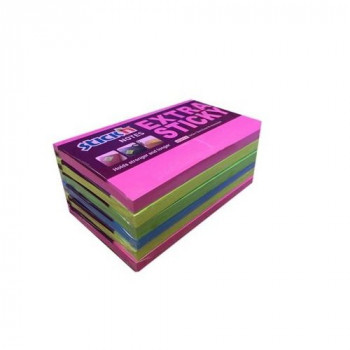 Stick'N 21687 Extra 76 x 127 mm Assorted Neon Sticky Notes (Pack of 6)