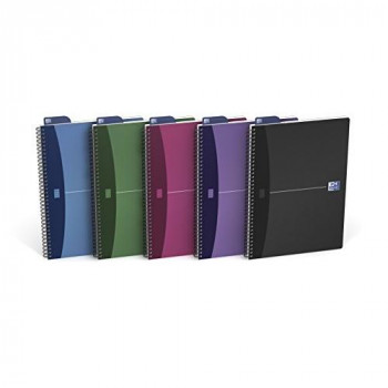 Oxford Office A4 Metallics Wirebound Poly Cover Notebook (Pack of 5)