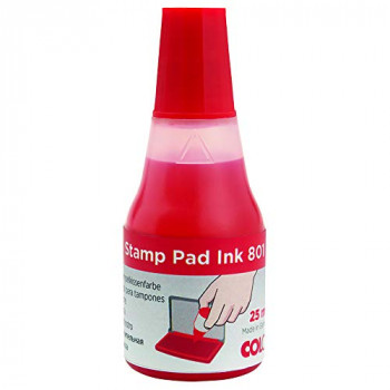Colop 801 Stamp Pad Ink High Quality Water Based 25 ml Red Ref 55002330