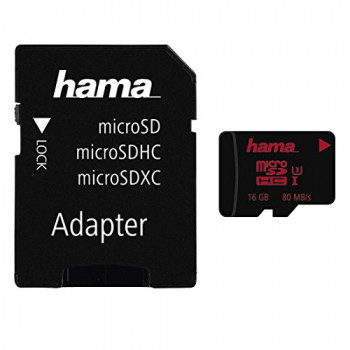 Hama MicroSDHC 16GB UHS Speed Class 3 UHS-I 80MB/s + Adapter/Photo