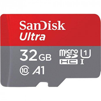 SanDisk Ultra 32 GB microSDHC Memory Card + SD Adapter with A1 App Performance Up to 120 MB/s, Class 10, U1, SDSQUA4-032G-GN6MA