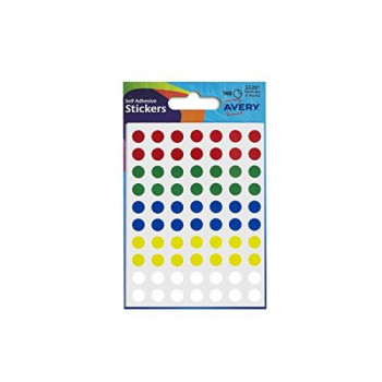 Avery 32-291 Packet of Dot Stickers (8 mm Dia, 416 Labels) - Assorted Colours
