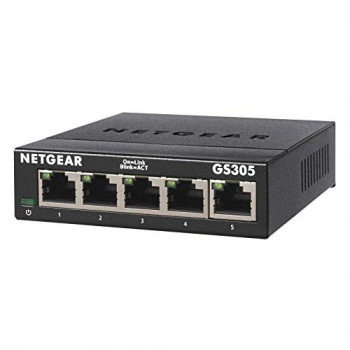 NETGEAR 5-Port Gigabit Ethernet Unmanaged Switch, Desktop, Internet Splitter, Sturdy Metal, Fanless, Plug and Play (GS305)